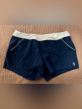 Free Country Navy Lined Swim Shorts with White Waistband